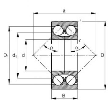 65 mm x 140 mm x 58,7 mm  FAG 3313-DA радиально-упорные шарикоподшипники