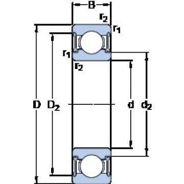 10 mm x 22 mm x 6 mm  SKF W 61900-2RZ радиальные шарикоподшипники