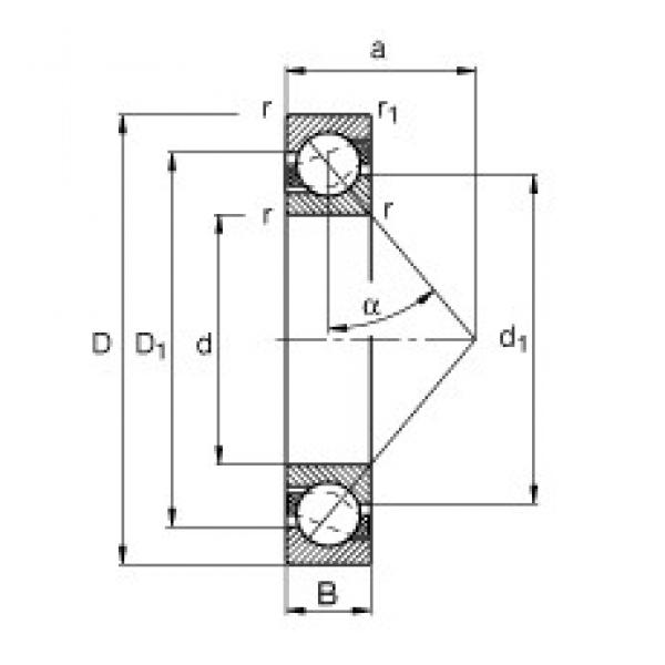 85 mm x 180 mm x 41 mm  FAG 7317-B-TVP радиально-упорные шарикоподшипники #1 image