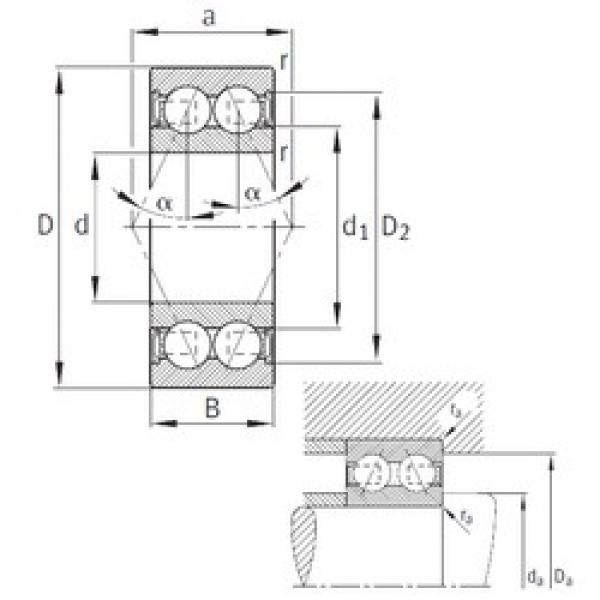 30 mm x 72 mm x 30,2 mm  FAG 3306-B-2RSR-TVH радиально-упорные шарикоподшипники #1 image