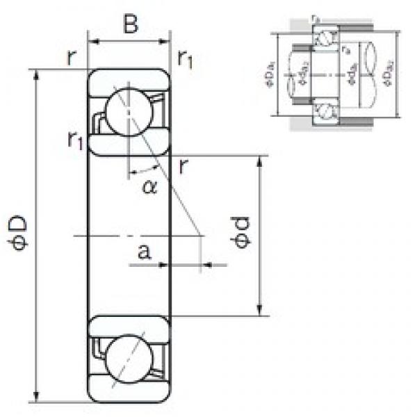 100 mm x 180 mm x 34 mm  NACHI 7220B радиально-упорные шарикоподшипники #1 image