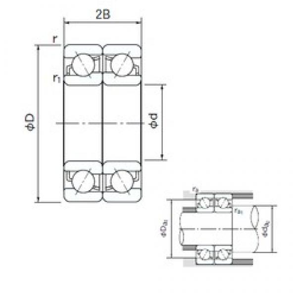 130 mm x 280 mm x 58 mm  NACHI 7326DF радиально-упорные шарикоподшипники #1 image