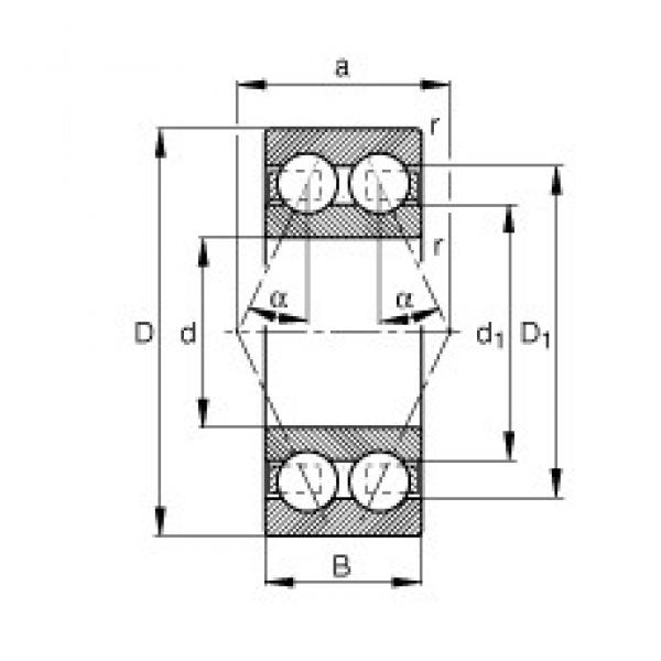 45 mm x 85 mm x 30,2 mm  FAG 3209-BD-TVH радиально-упорные шарикоподшипники #1 image